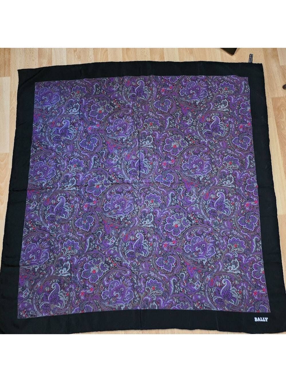 Bally #4 silk scarf made in Italy Paisley
